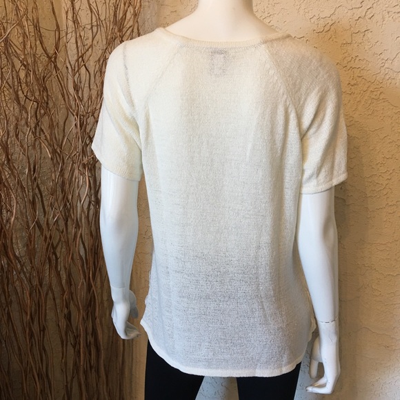 Chico’s • ecru ribbon sweater Sz 1 / M / 8 - Picture 5 of 7